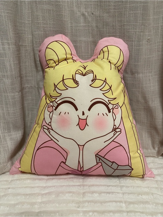 Sailor Moon Other - Pink & Yellow Anime Character Plush Throw Pillow - Cute Face Accent Pillow